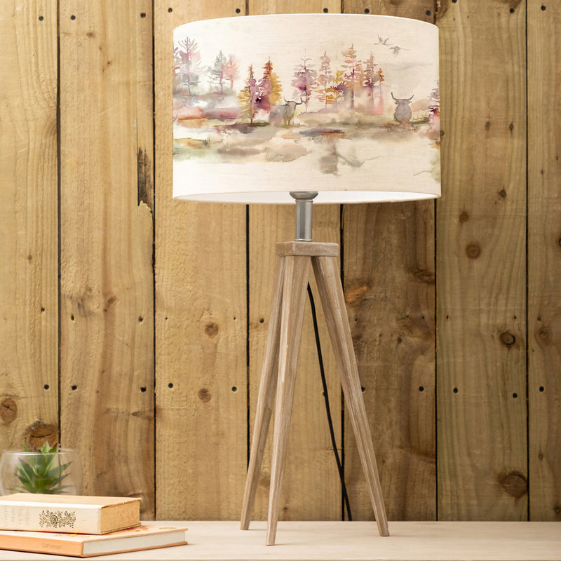 Animal Grey Lighting - Aratus  & Caledonian Forest Eva  Complete Table Lamp Grey/Linen Voyage Maison