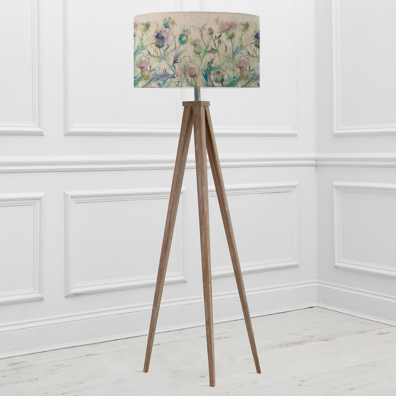 Floral Grey Lighting - Cirsium Eva & Aratus Complete Floor Lamp Grey/Damson Voyage Maison