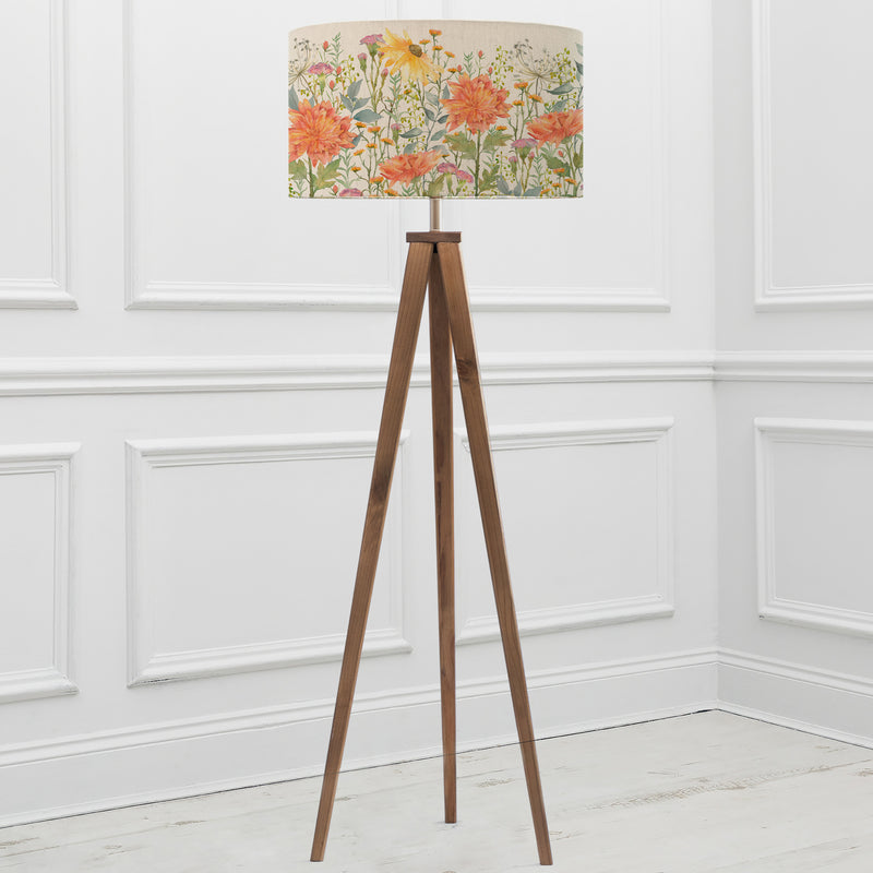 Floral Orange Lighting - Delamere Eva & Aratus Complete Floor Lamp Linen Voyage Maison