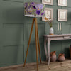 Floral Brown Lighting - Elva Eva & Aratus Complete Floor Lamp Nut/Damson Marie Burke