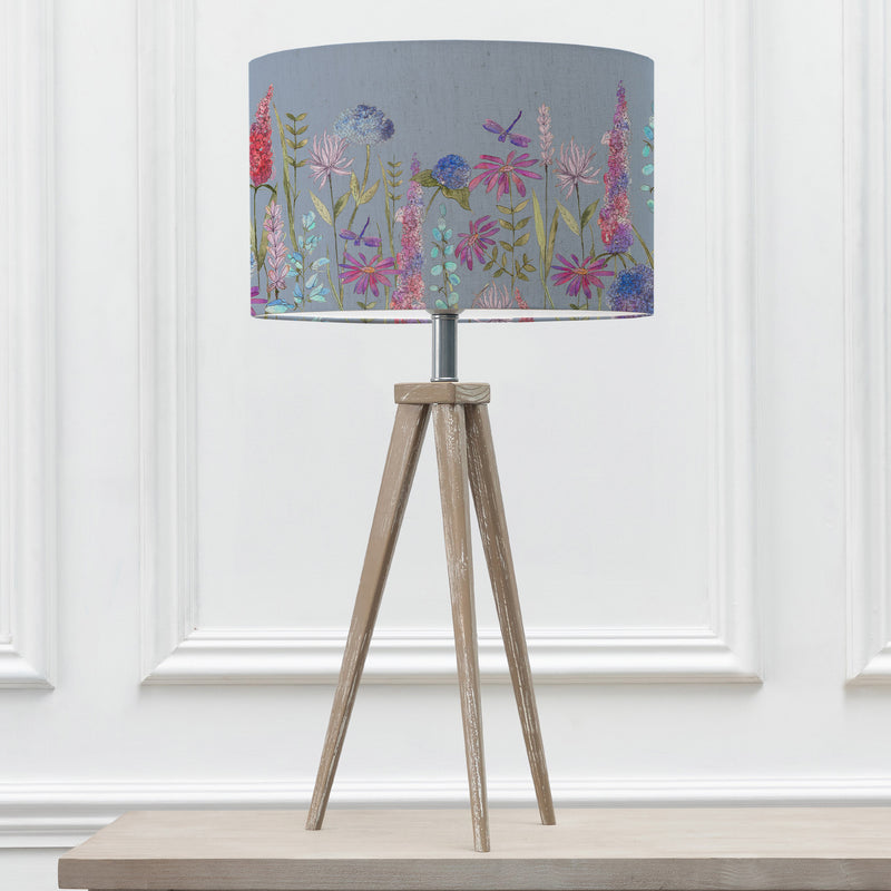 Floral Grey Lighting - Florabunda Eva & Aratus Complete Table Lamp Grey/Bluebell Voyage Maison