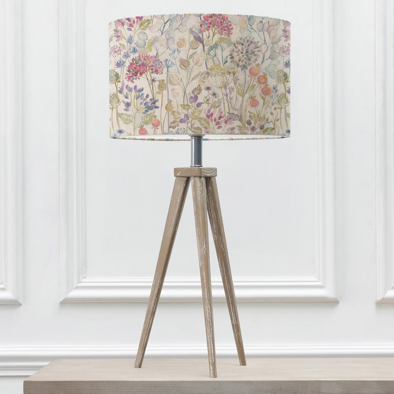 Floral Grey Lighting - Hedgerow Eva & Aratus Complete Table Lamp Grey/Linen Voyage Maison