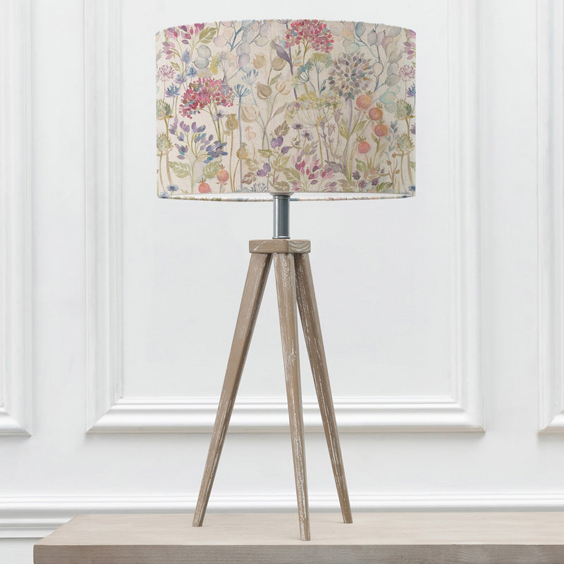 Floral Grey Lighting - Aratus  & Hedgerow Eva  Complete Table Lamp Grey/Linen Voyage Maison