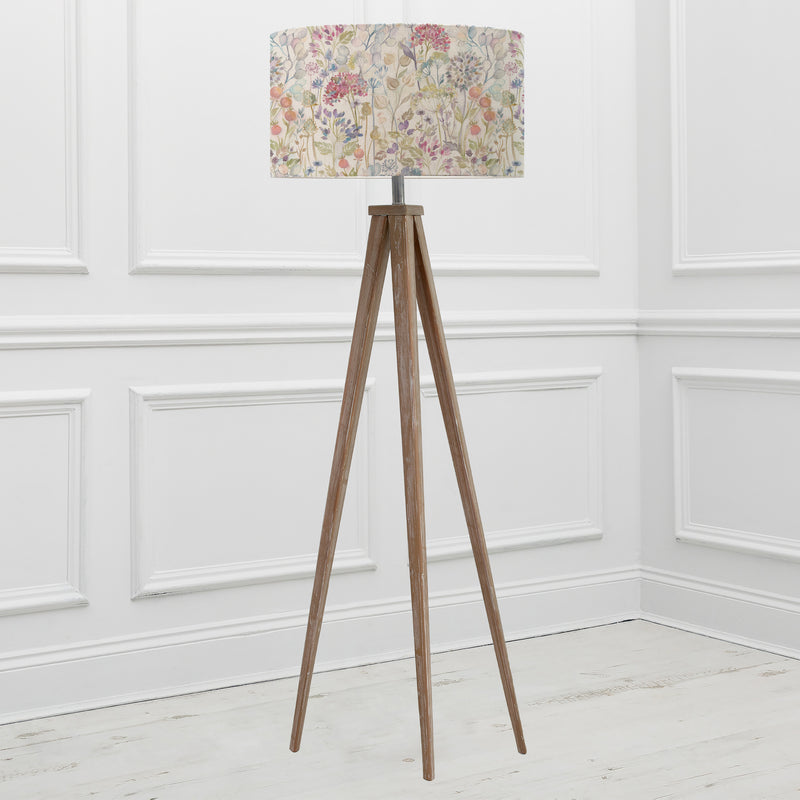 Floral Grey Lighting - Hedgerow Eva & Aratus Complete Floor Lamp Grey/Linen Voyage Maison