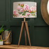 Floral Brown Lighting - Heligan Eva & Aratus Complete Table Lamp Nut/Fuchsia Marie Burke