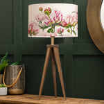 Floral Brown Lighting - Heligan Linen Eva & Aratus Complete Table Lamp Nut/Fuchsia Marie Burke