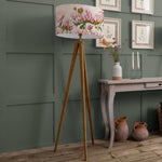 Floral Brown Lighting - Heligan Linen Eva & Aratus Complete Floor Lamp Nut/Fuchsia Marie Burke