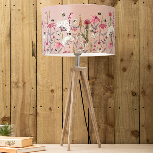 Floral Grey Lighting - Hermione Eva & Aratus Complete Table Lamp Grey/Blush Voyage Maison