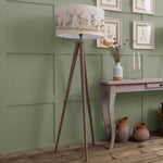 Animal Grey Lighting - Aratus  & Moorland Stag Eva  Complete Floor Lamp Grey/Linen Voyage Maison