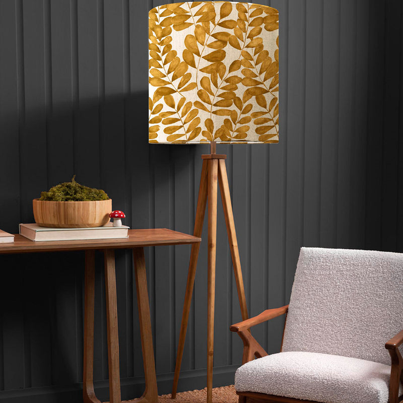 Floral Brown Lighting - Aratus  & Rowan Anna  Complete Floor Lamp Nut/Gold Additions