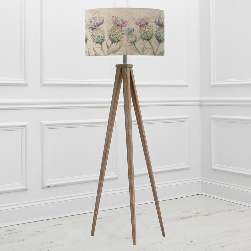 Floral Grey Lighting - Thistle Glen Eva & Aratus Complete Floor Lamp Grey/Linen Voyage Maison