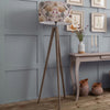 Floral Grey Lighting - Aratus  & Varys Eva  Complete Floor Lamp Grey/Gold Voyage Maison