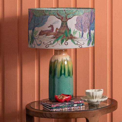 Animal Blue Lighting - Arauca  & Willow Woods Eva  Complete Table Lamp Aqua/Linen Voyage Maison