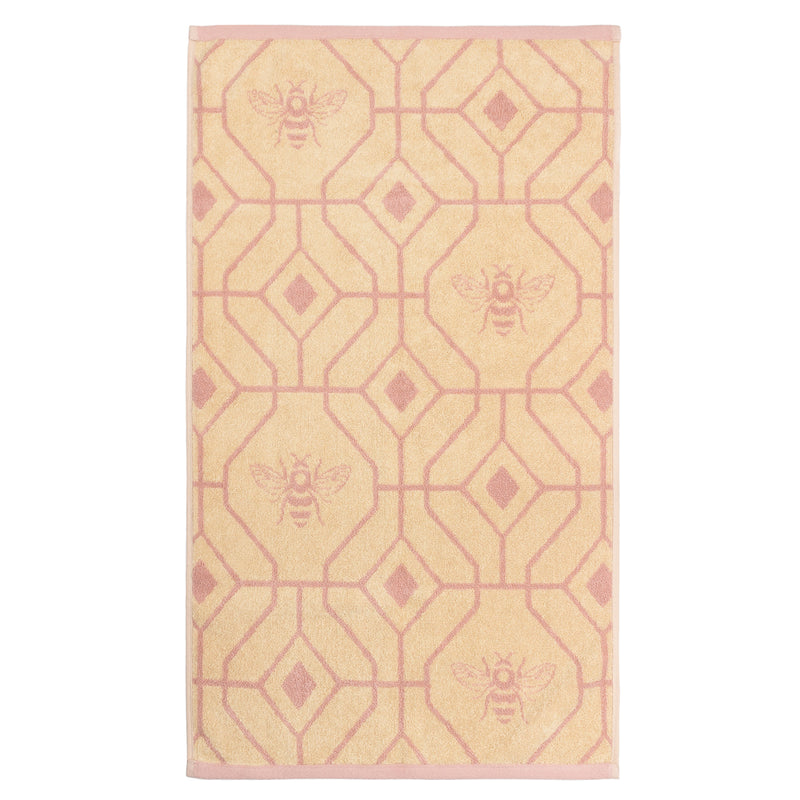 furn. Bee Deco Geometric Jacquard Towels in Blush