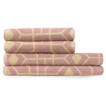 furn. Bee Deco Geometric Jacquard Towels in Blush