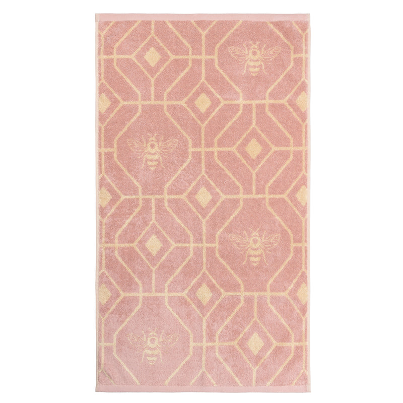 furn. Bee Deco Geometric Jacquard Towels in Blush