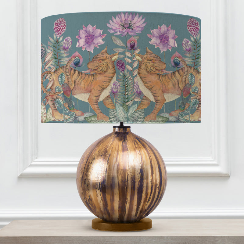 Floral Gold Lighting - Baghdev Eva & Belina Complete Table Lamp Glass/Iris Voyage Maison