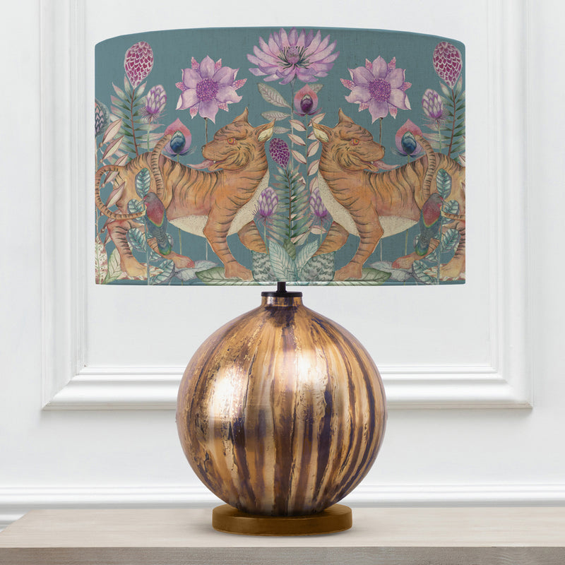 Floral Gold Lighting - Belina  & Baghdev Eva  Complete Table Lamp Glass/Iris Voyage Maison