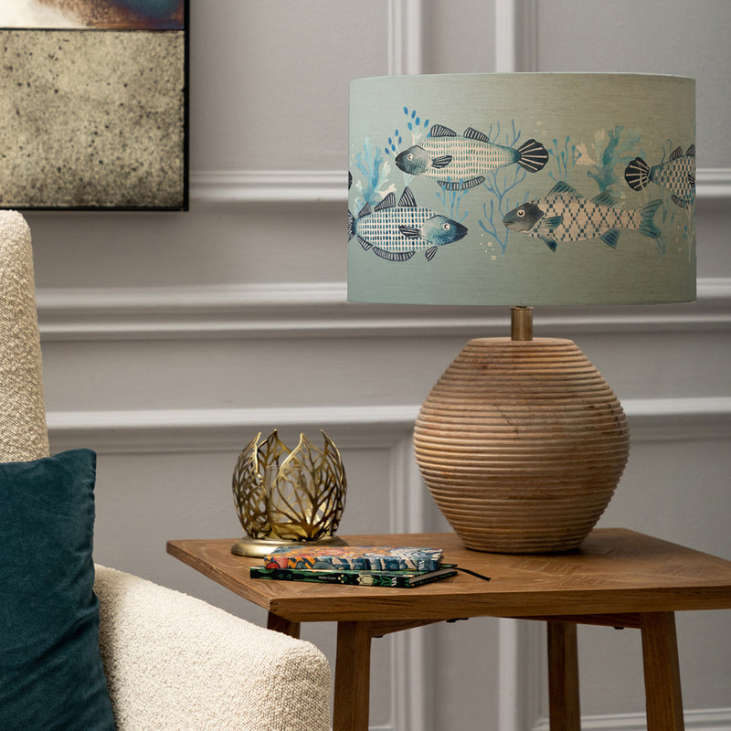 Animal Brown Lighting - Cerys  & Barbeau Eva  Complete Table Lamp White/Seafoam Voyage Maison