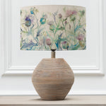 Floral Brown Lighting - Cirsium Eva & Cerys Complete Table Lamp White/Damson Voyage Maison