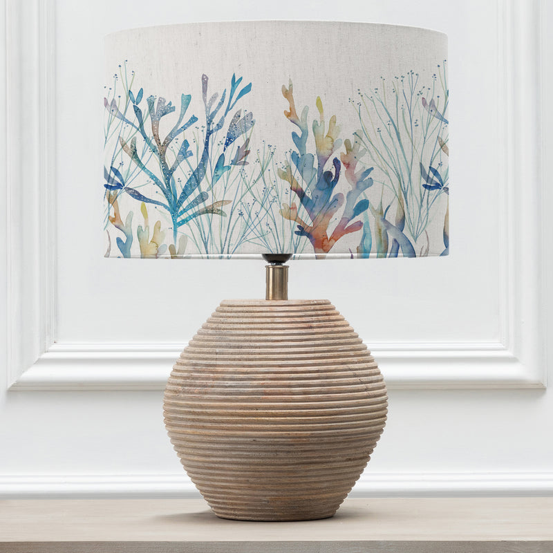 Abstract Brown Lighting - Coral Reef Eva & Cerys Complete Table Lamp White/Cobalt Voyage Maison