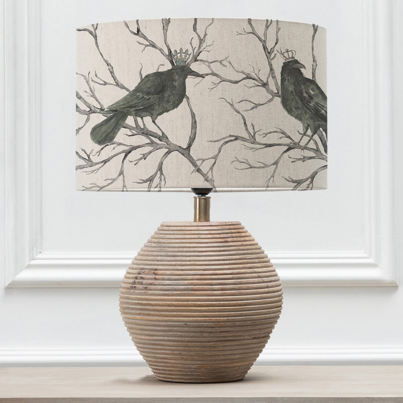 Animal Brown Lighting - Cerys  & Monarch Eva  Complete Table Lamp White/Linen Voyage Maison