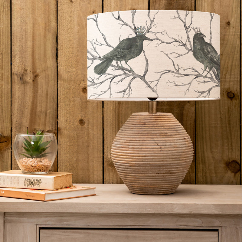 Animal Brown Lighting - Cerys  & Monarch Eva  Complete Table Lamp White/Linen Voyage Maison