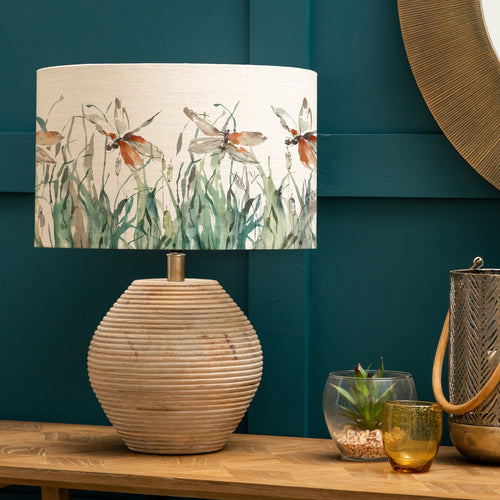 Floral Brown Lighting - Nightingale Eva & Cerys Complete Table Lamp White/Peridot Voyage Maison