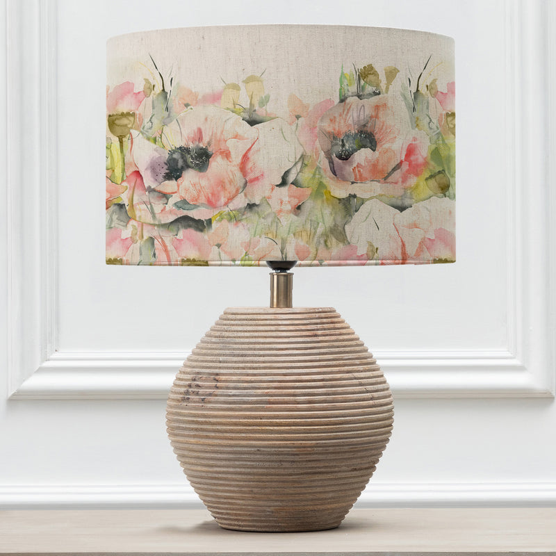 Floral Brown Lighting - Papavera Eva & Cerys Complete Table Lamp White/Sweetpea Voyage Maison