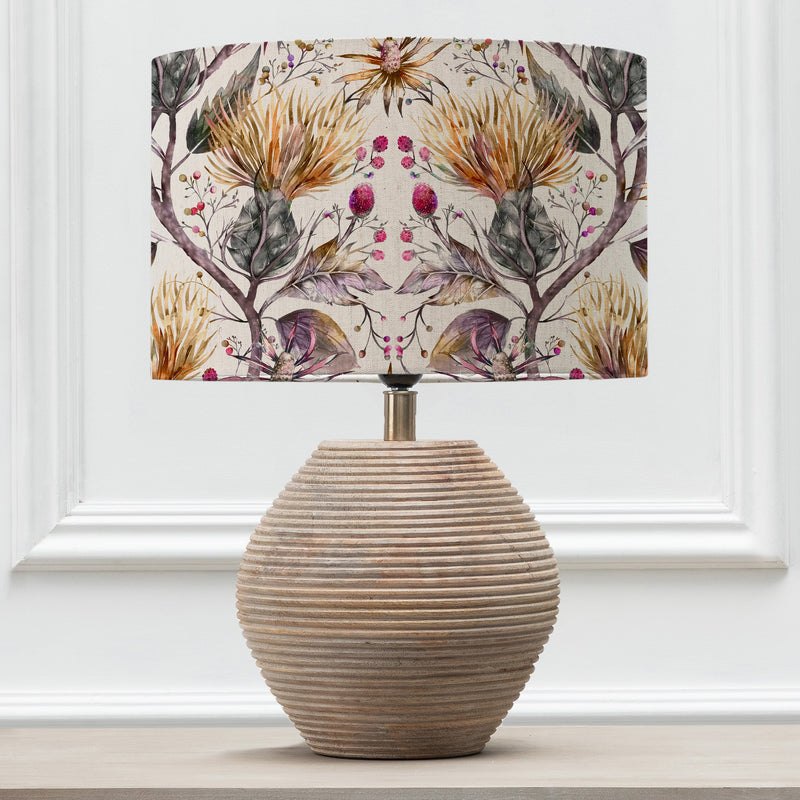 Floral Brown Lighting - Varys Eva & Cerys Complete Table Lamp White/Gold Voyage Maison