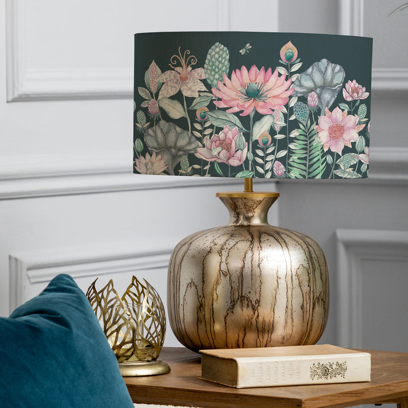 Floral Gold Lighting - Elphaba  & Nesidora Eva  Complete Table Lamp Glass/Emerald Voyage Maison