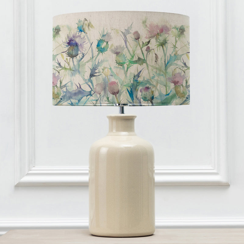 Floral Cream Lighting - Elspeth  & Cirsium Eva  Complete Table Lamp Cream/Damson Voyage Maison