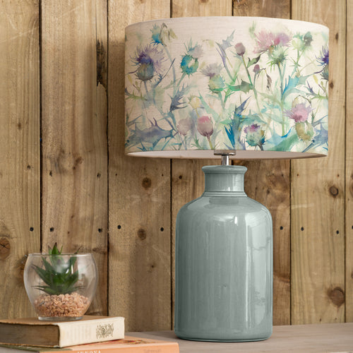 Floral Blue Lighting - Cirsium Eva & Elspeth Complete Table Lamp Duck/Damson Voyage Maison