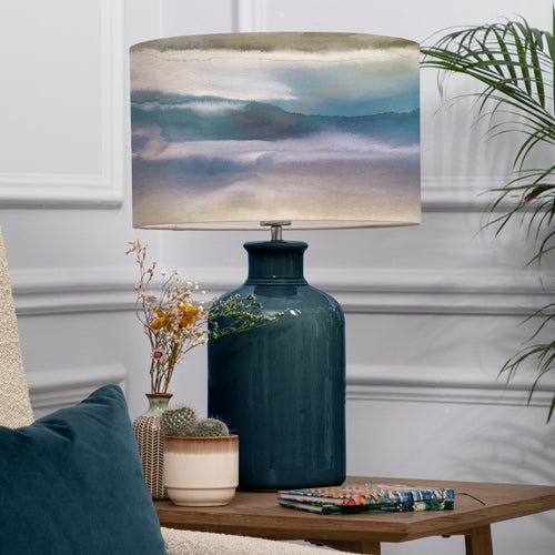 Abstract Blue Lighting - Fjord Eva & Elspeth Complete Table Lamp Aqua/Loch Voyage Maison