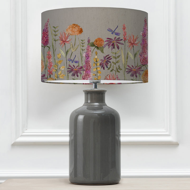 Floral Grey Lighting - Florabunda Eva & Elspeth Complete Table Lamp Grey/Russet Voyage Maison