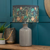 Floral Grey Lighting - Fortazela Eva & Elspeth Complete Table Lamp Grey/Sapphire Voyage Maison