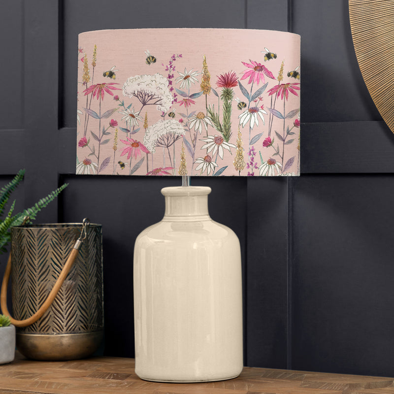 Floral Cream Lighting - Elspeth  & Hermione Eva  Complete Table Lamp Cream/Blush Voyage Maison