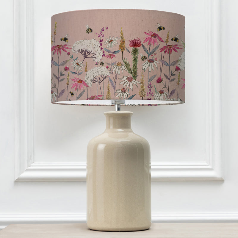 Floral Cream Lighting - Hermione Eva & Elspeth Complete Table Lamp Cream/Blush Voyage Maison