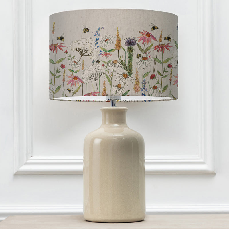 Floral Cream Lighting - Hermione Eva & Elspeth Complete Table Lamp Cream/Linen Voyage Maison