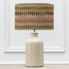 Abstract Cream Lighting - Mesa Eva & Elspeth Complete Table Lamp Cream/Sepia Voyage Maison