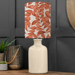 Floral Cream Lighting - Rowan Anna & Elspeth Complete Table Lamp Cream/Amber Additions