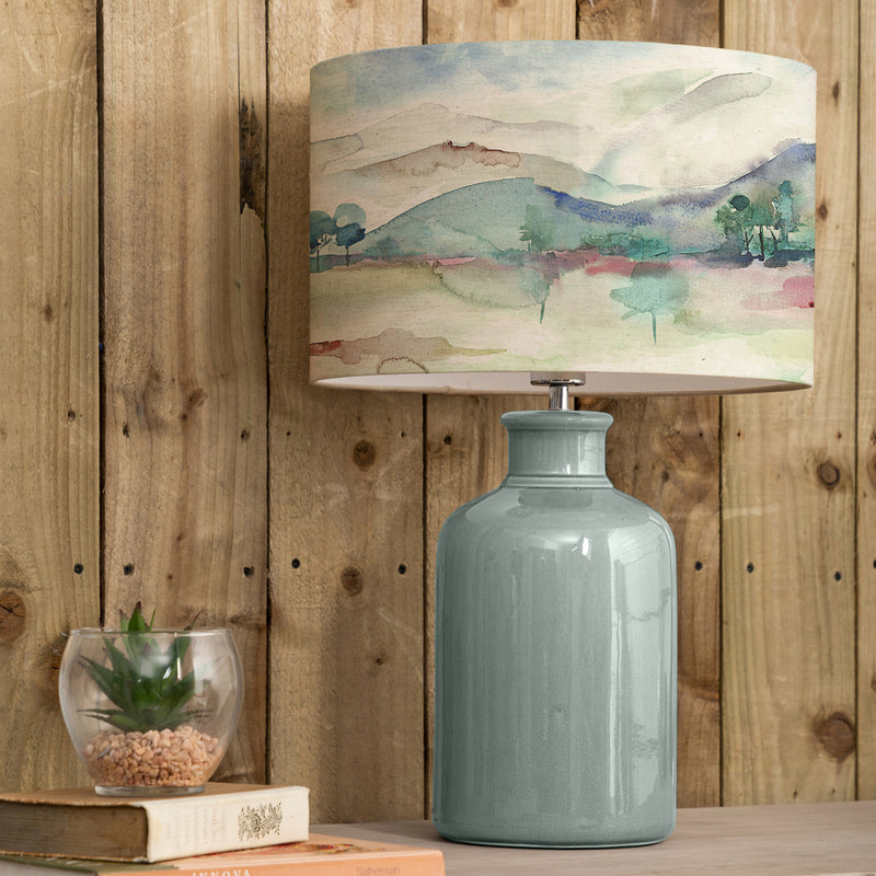  Lighting - Russet Shores Eva & Elspeth Complete Table Lamp Duck Egg/Linen Voyage Maison