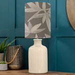 Floral Cream Lighting - Elspeth  & Silverwood Anna  Complete Table Lamp Cream/Frost Additions