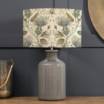 Floral Grey Lighting - Varys Eva & Elspeth Complete Table Lamp Grey/Auburn Linen Voyage Maison