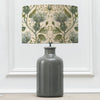 Floral Grey Lighting - Varys Eva & Elspeth Complete Table Lamp Grey/Lichen Linen Voyage Maison