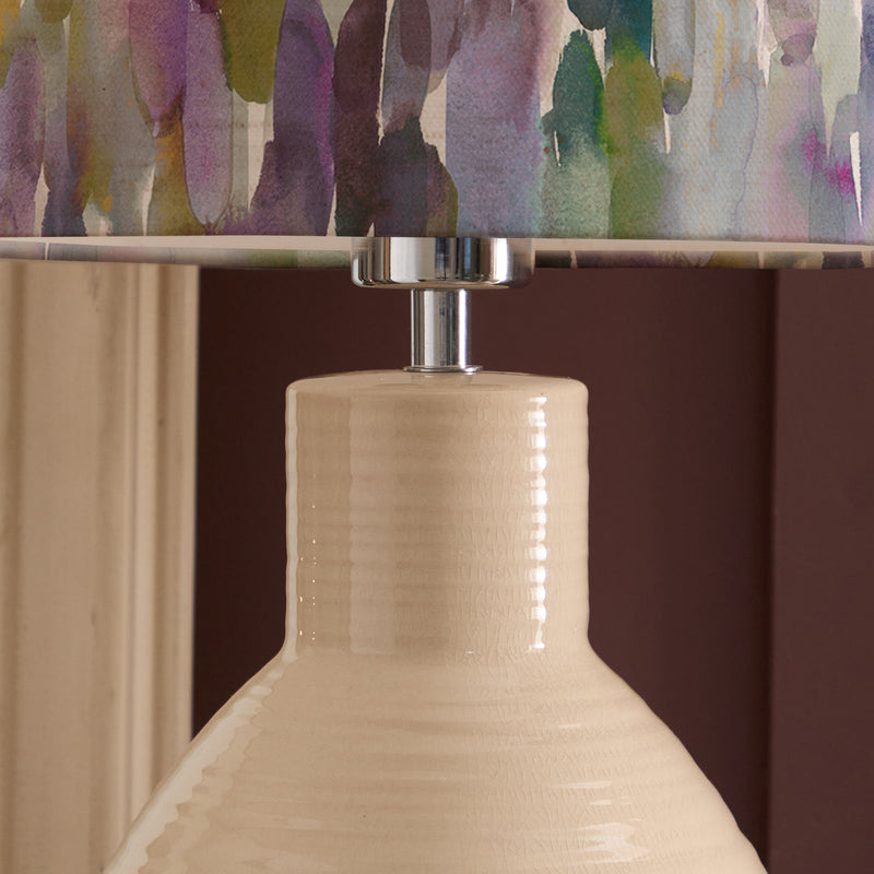 Abstract Cream Lighting - Azima Eva & Epona Complete Table Lamp Cream/Indigo Voyage Maison