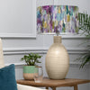 Abstract Cream Lighting - Azima Eva & Epona Complete Table Lamp Cream/Indigo Voyage Maison