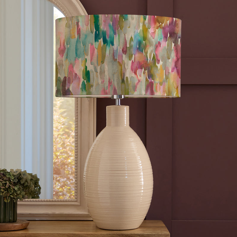 Abstract Cream Lighting - Azima Eva & Epona Complete Table Lamp Cream/Lotus Voyage Maison