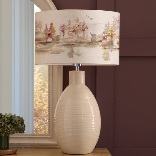 Animal Cream Lighting - Caledonian Forest Eva & Epona Complete Table Lamp Cream/Linen Voyage Maison