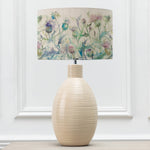 Floral Cream Lighting - Cirsium Eva & Epona Complete Table Lamp Cream/Damson Voyage Maison